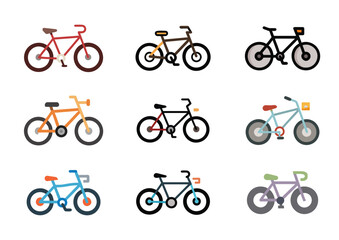 Bicycle Vector, Bicycle Icon Set