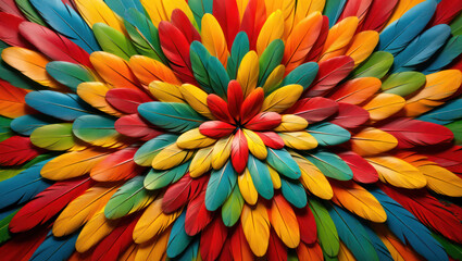 Fototapeta premium colorful bird feather motif and texture