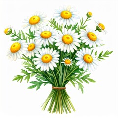 Fototapeta premium Vibrant White Daisy Bouquet with Yellow Centers