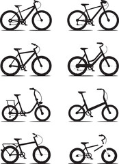 Variety of Bicycle Types Illustrations of Bikes for Different Needs
