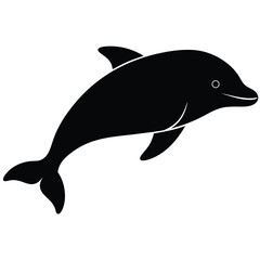 Beluga Whale Silhouette Illustration for Banner or Advertisement Design Element