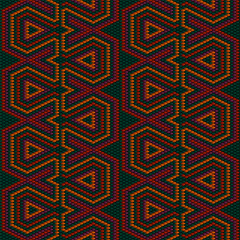 Seamless Mosaic Pattern in Warm Earthy Autumn Hues