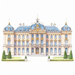 Obraz premium Grand Palace Watercolor Illustration