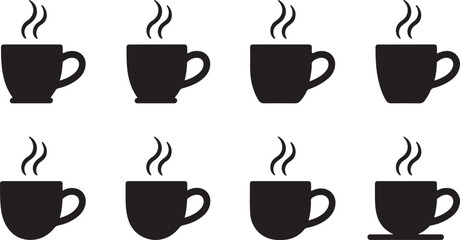 Collection of Simple Hot Beverage Cup Icons  Perfect for Menus, Websites, and Apps