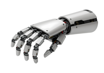 A Robotic Hand Reaching isolated on transparent baackground