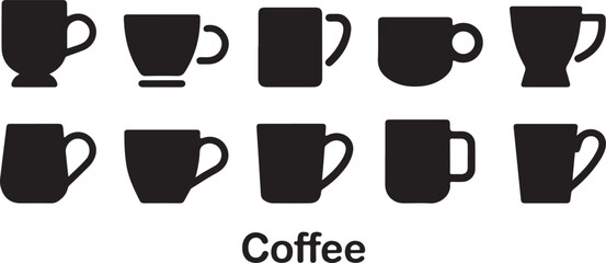 Collection of Coffee Cup Silhouettes Diverse Mug and Cup Designs
