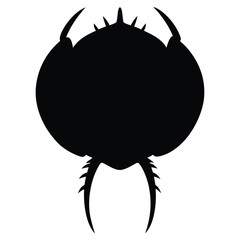 Horseshoe Crab Silhouette Top View Vector Illustration for Graphic Design Projects