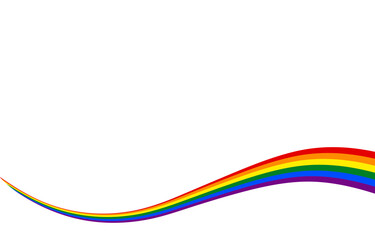 Fototapeta premium A colorful Rainbow pride flowing with an wave curve background