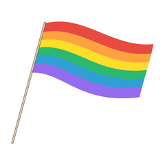 LGBTQ Rainbow pride flag waving. LGBTQ pride month celebration
