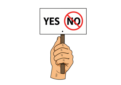 Decision Making Yes or No Choice isolated on transparent baackground