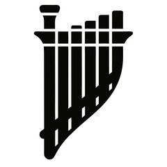 Pan Pipes silhouette vector illustration