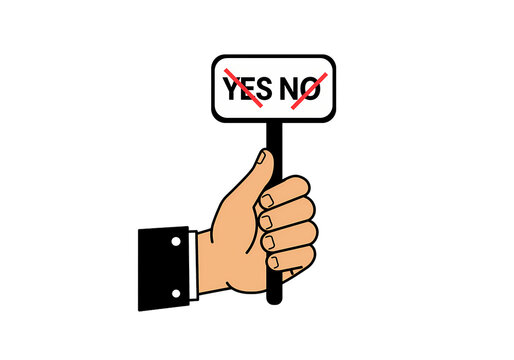 A Thumbs Up Decision Visualizing a Binary Choice isolated on transparent baackground