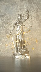 3D illustration - Lady Justice Statue Stardust.