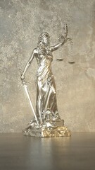 3D illustration - Lady Justice Statue Stardust.