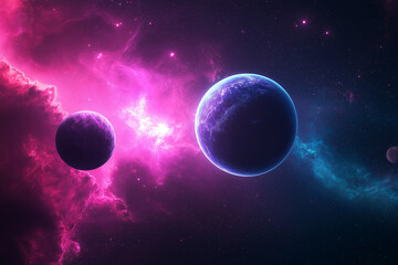 Abstract planets and space background