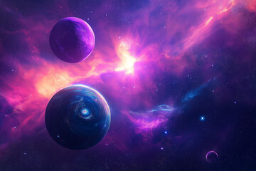 Abstract planets and space background