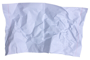 Obraz premium Crumpled grid paper sheet with creases, perfect for background use.