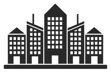Obraz premium Office Building silhouette vector illustration