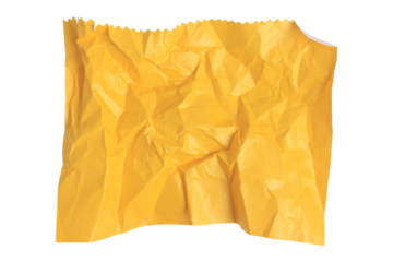 Crumpled yellow paper with texture, appearing vibrant and abstract.