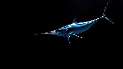 Obraz premium A deep-sea fish against a black background.