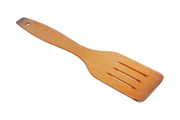 Wooden spatula isolated on a white background.