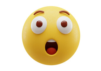 Isolated Shocked Emoji with Wide Open Mouth