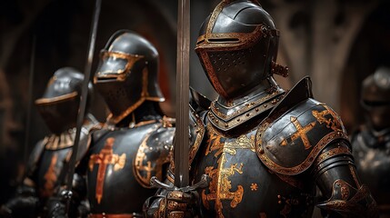 Medieval Knights Armor with Museum Exhibit, and History.