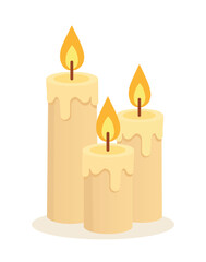 Three Burning Candles vector for halloween