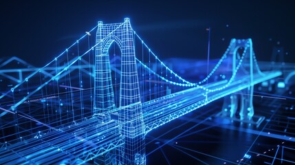 vision of architecture of a 3d model bridge project