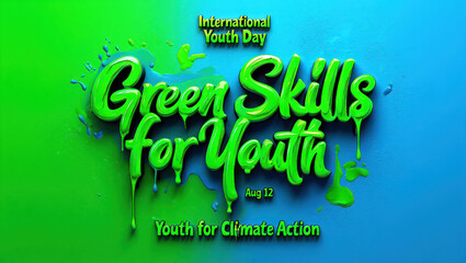 Naklejka premium green skill for youth day October 24, Internatinal youth day
