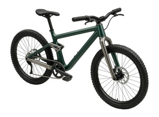 Two-tone mountain bike with rear linkage system and tapered head tube