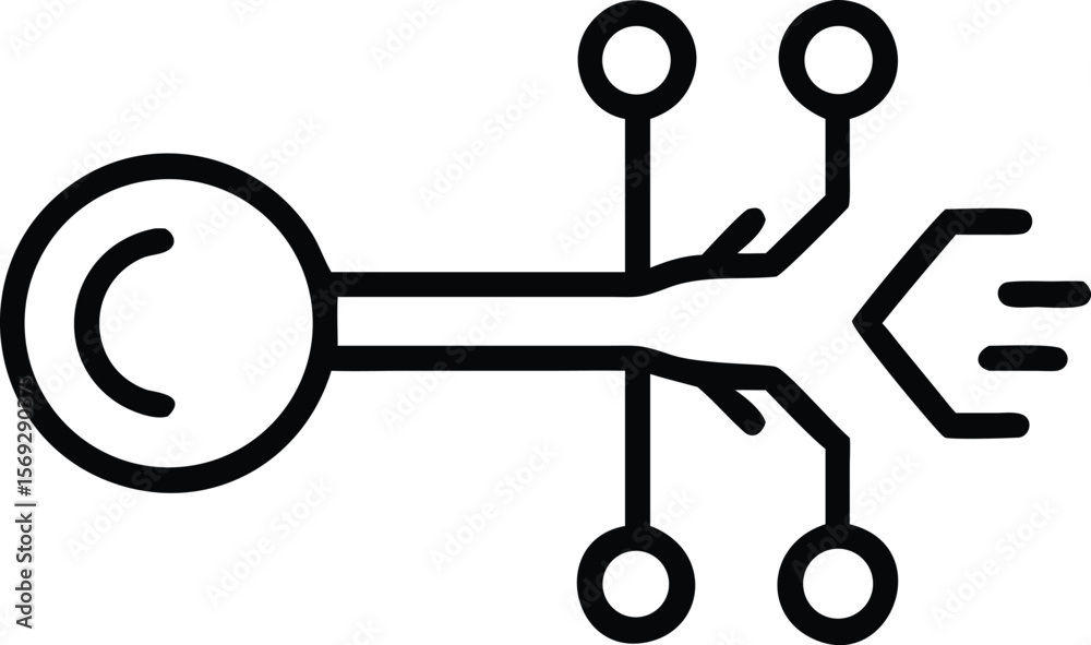 Poster Abstract network diagram with nodes and branching connections representing data flow