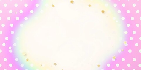 Pastel rainbow starburst frame, polka dot background , design element, colorful