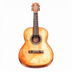 Obraz premium Watercolor Painting of an Acoustic Guitar