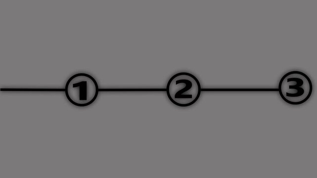 Neon Lights Numeric Sequence Animation with Connecting Line in Dark Background &mdash; Futuristic Tech Visualization on white background.