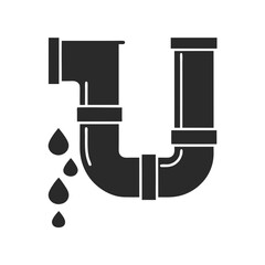 Leaking Pipe silhouette vector illustration