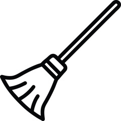 Broom Outline: Cleaning Icon

