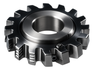 Gear milling cutter head with involute teeth for producing gear profiles.