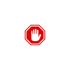Traffic stop icon flat vector design. 