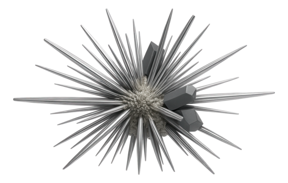 Millerite needle-like crystals radiating in a starburst pattern