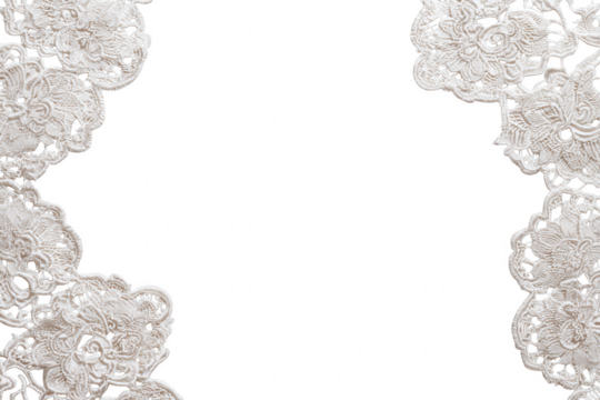 An elegant white lace pattern isolated on transparent background - Powered by Adobe
