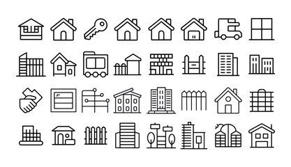 Fototapeta premium real estate icon set, vector illustration