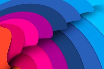 Colorful waves abstract background 3D render illustration