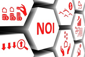 NOI concept cell background 3d illustration