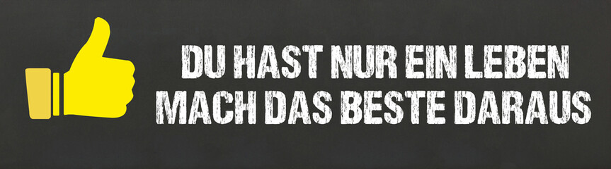 Du hast nur ein Leben, mach das Beste daraus.	
