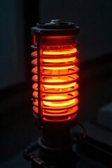 Glowing Orange Electric Heating Element Close-Up High-Efficiency Sustainable Energy Technology
