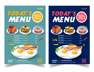 Elegant Food Menu Template, Restaurant cafe menu, template design, Set A4 menu editable vector format