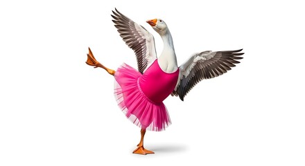 Graceful Goose in Pink Tutu A Whimsical Ballet Performance