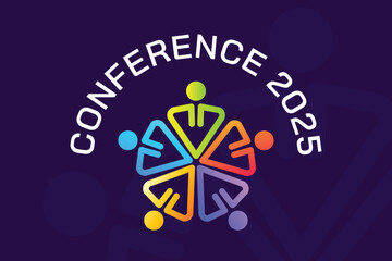 Abstract Colorful People Conference Logo Template