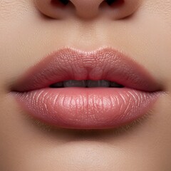 Fototapeta premium Close Up of Lips with Pink Gloss